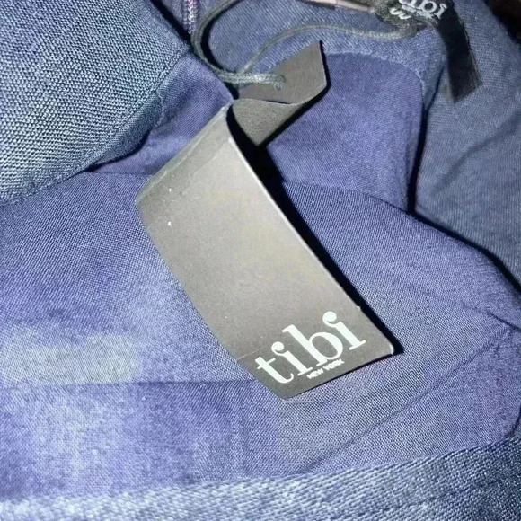 Tibi Linen Shift Navy Dress Size - Picture 11 of 13